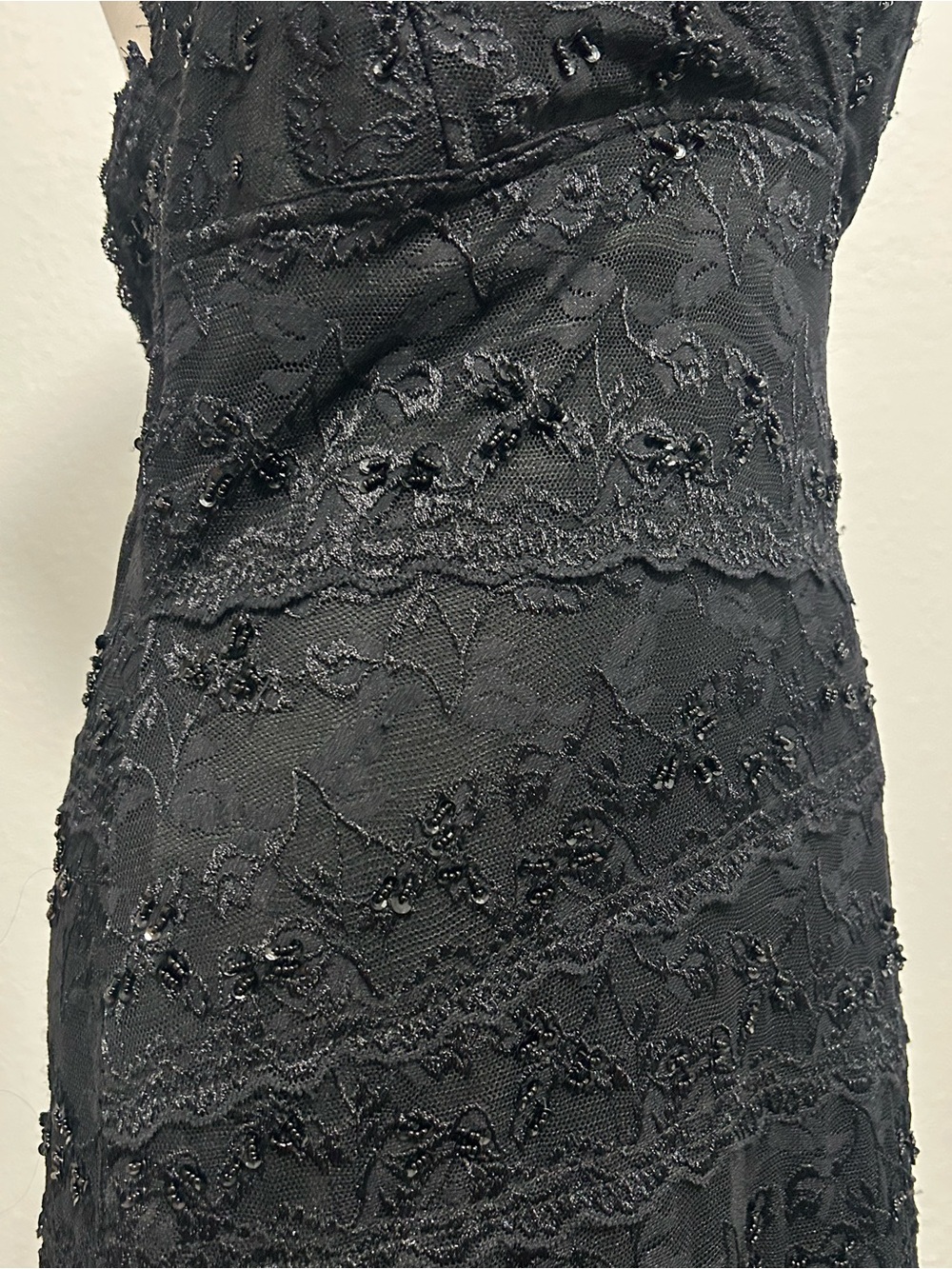 vintage beaded lace halter midi dress y2k - Picture 6 of 8